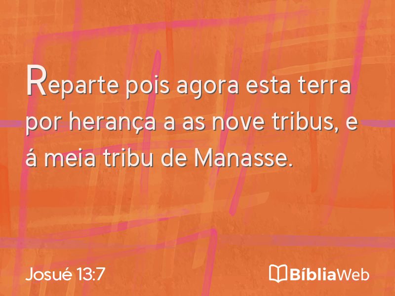 Josué 13:7 em imagem para compartilhar
