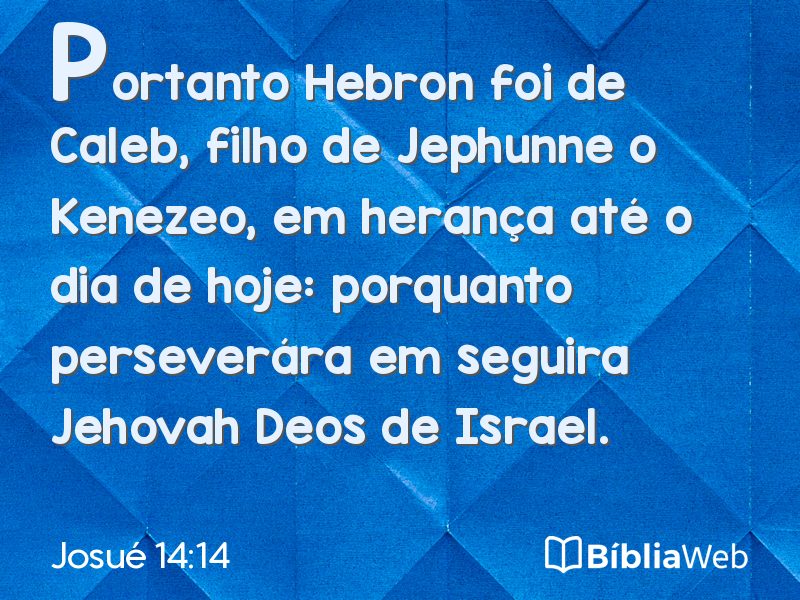 Josué 14:14 em imagem para compartilhar