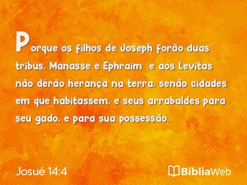 Josué 14:4 em imagem para compartilhar
