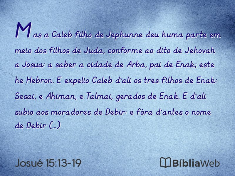 Josué 15:13-19 em imagem para compartilhar