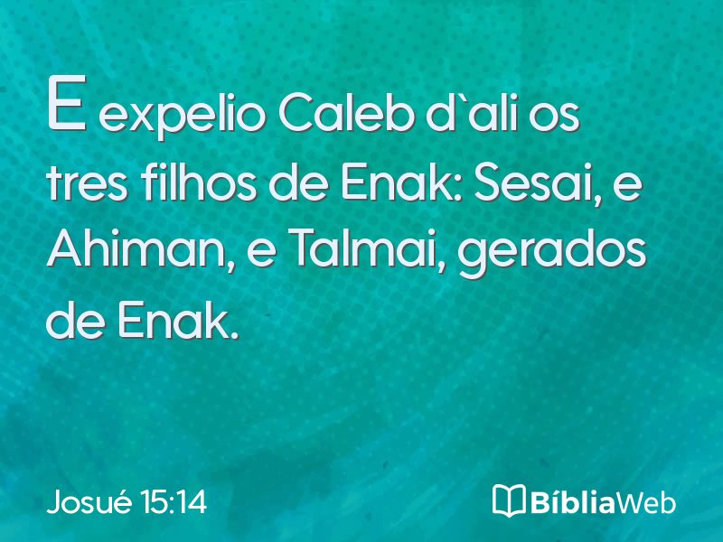 Josué 15:14 em imagem para compartilhar