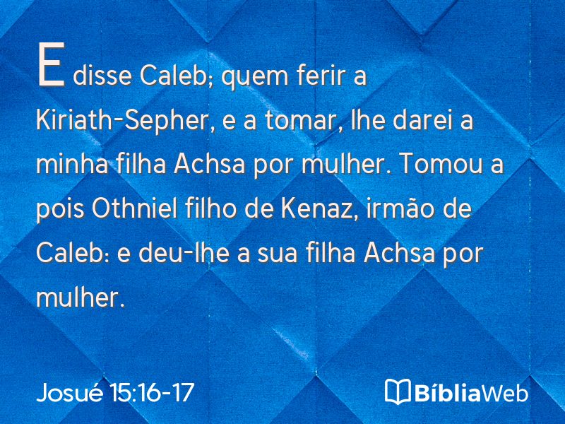 Josué 15:16-17 em imagem para compartilhar