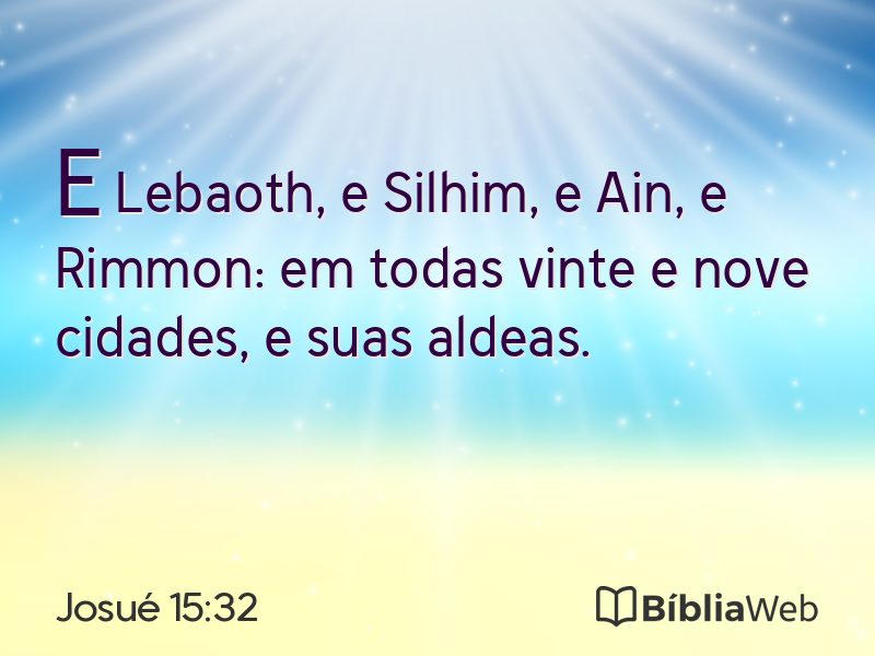 Josué 15:32 em imagem para compartilhar