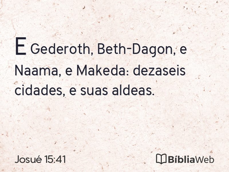 Josué 15:41 em imagem para compartilhar