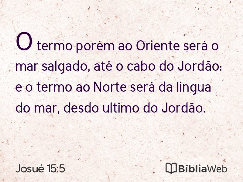 Josué 15:5 em imagem para compartilhar