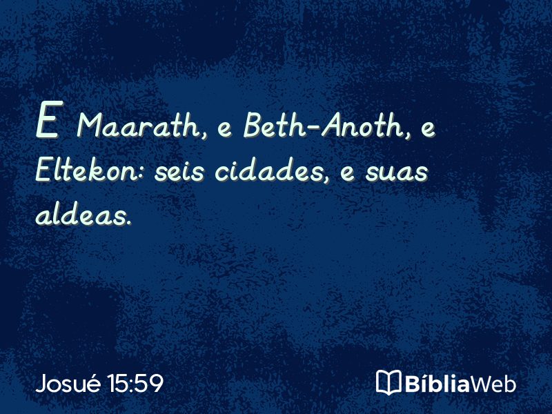Josué 15:59 em imagem para compartilhar