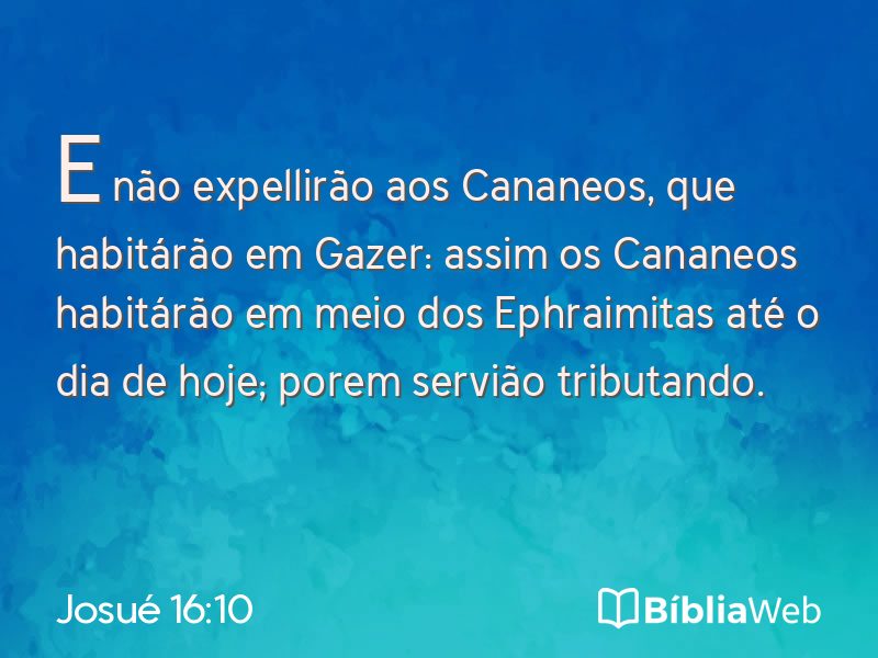 Josué 16:10 em imagem para compartilhar