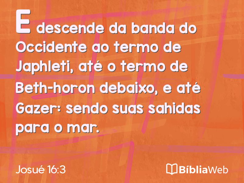 Josué 16:3 em imagem para compartilhar