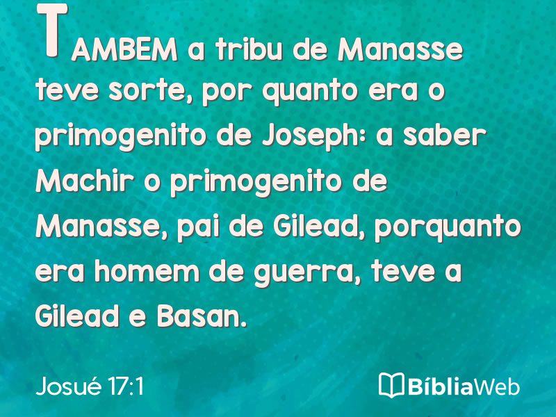 Josué 17:1 em imagem para compartilhar