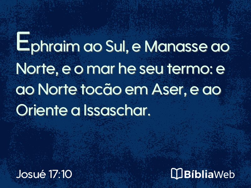 Josué 17:10 em imagem para compartilhar