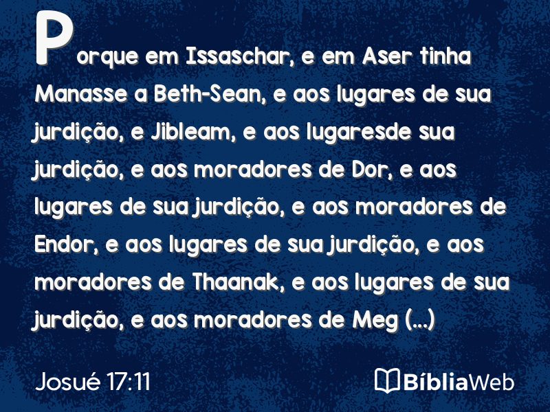 Josué 17:11 em imagem para compartilhar