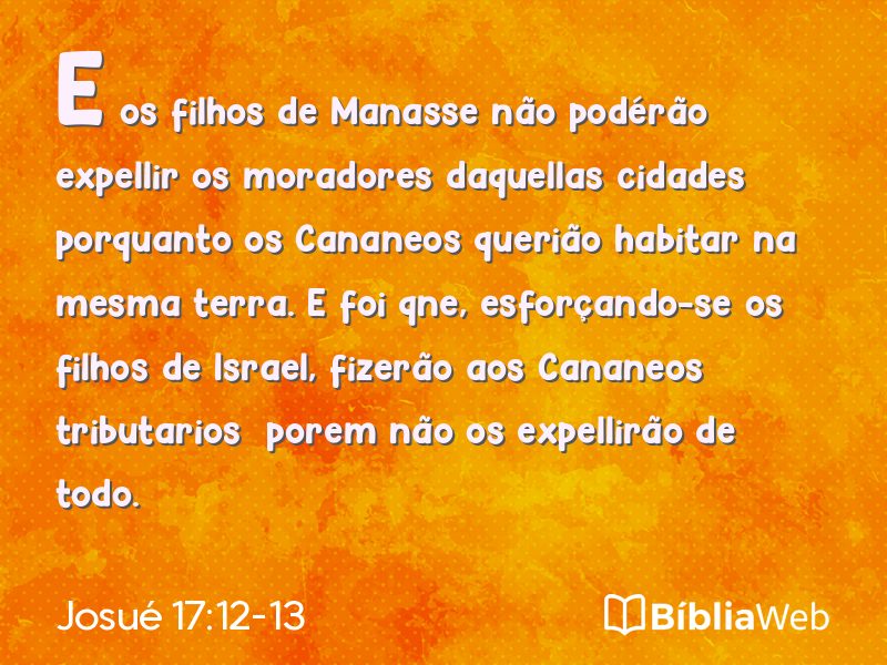 Josué 17:12-13 em imagem para compartilhar