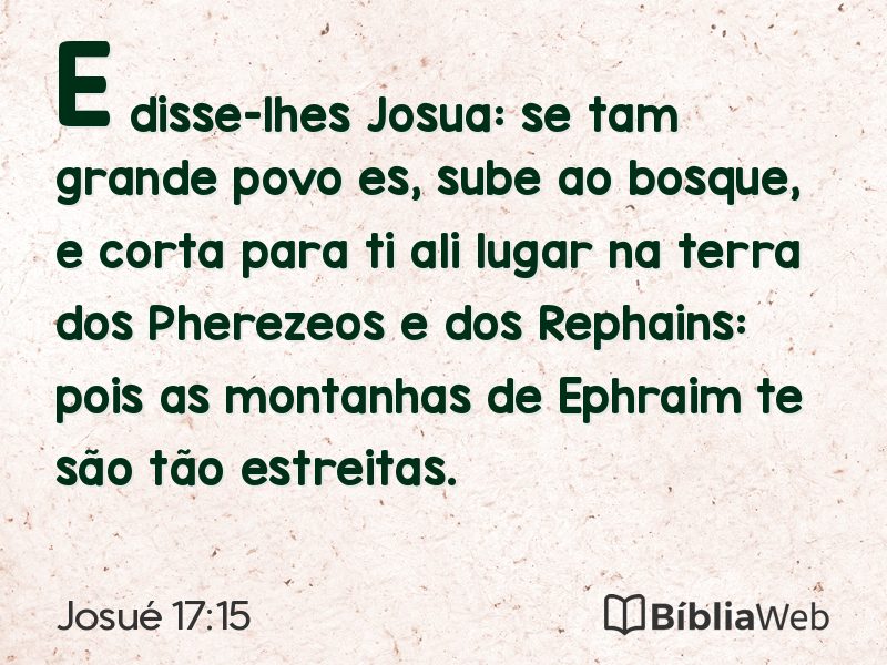 Josué 17:15 em imagem para compartilhar