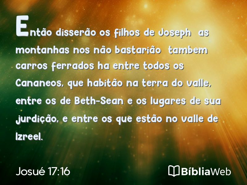Josué 17:16 em imagem para compartilhar