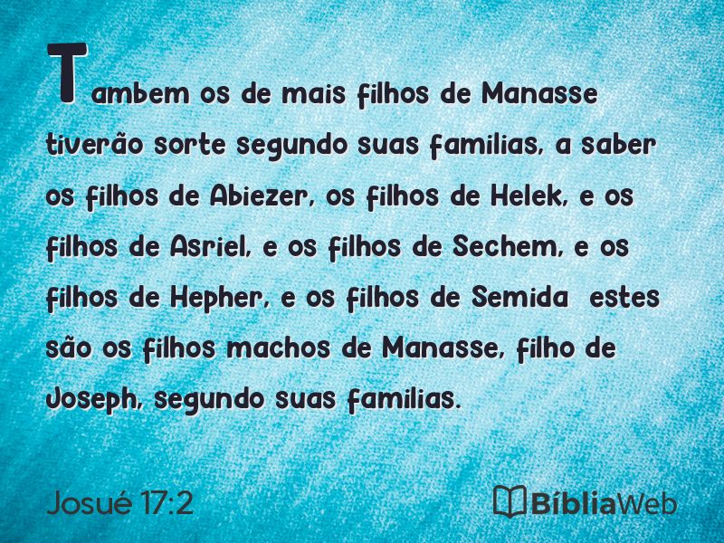 Josué 17:2 em imagem para compartilhar