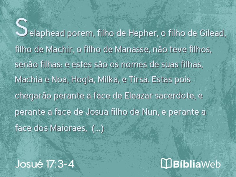 Josué 17:3-4 em imagem para compartilhar
