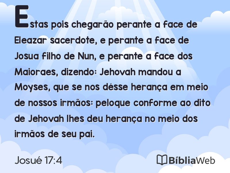 Josué 17:4 em imagem para compartilhar