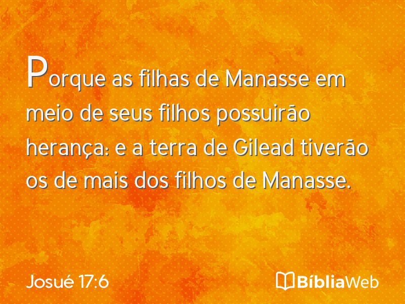 Josué 17:6 em imagem para compartilhar