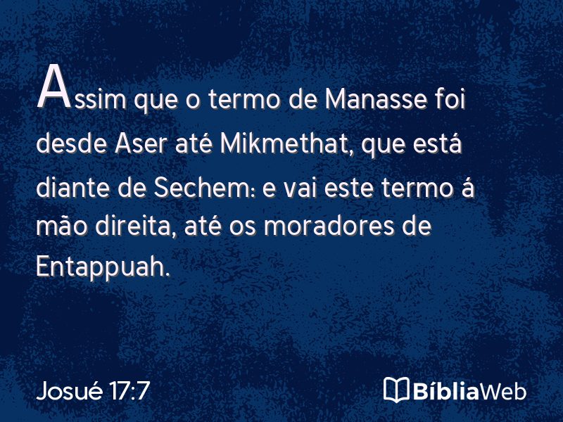 Josué 17:7 em imagem para compartilhar
