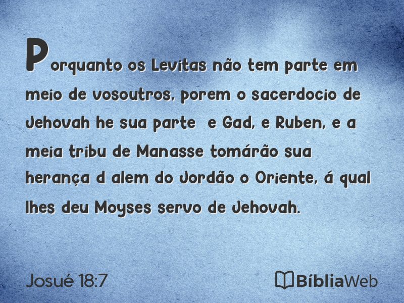 Josué 18:7 em imagem para compartilhar