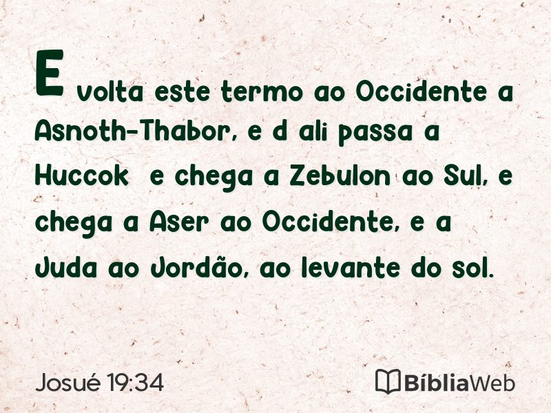 Josué 19:34 em imagem para compartilhar
