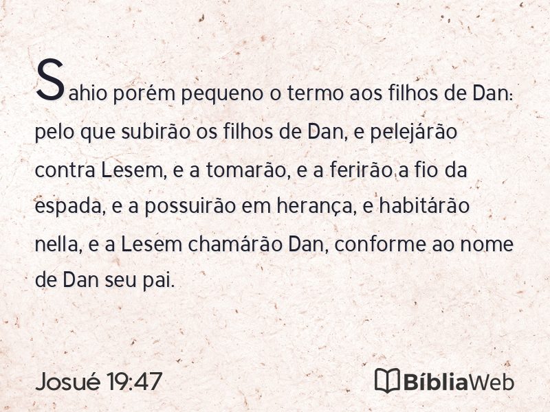 Josué 19:47 em imagem para compartilhar