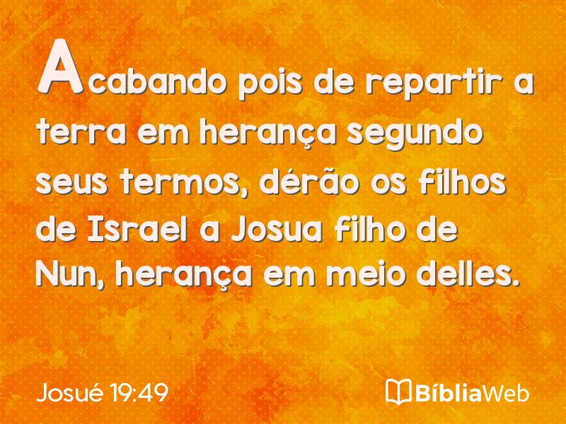 Josué 19:49 em imagem para compartilhar