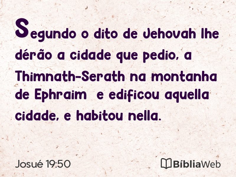 Josué 19:50 em imagem para compartilhar