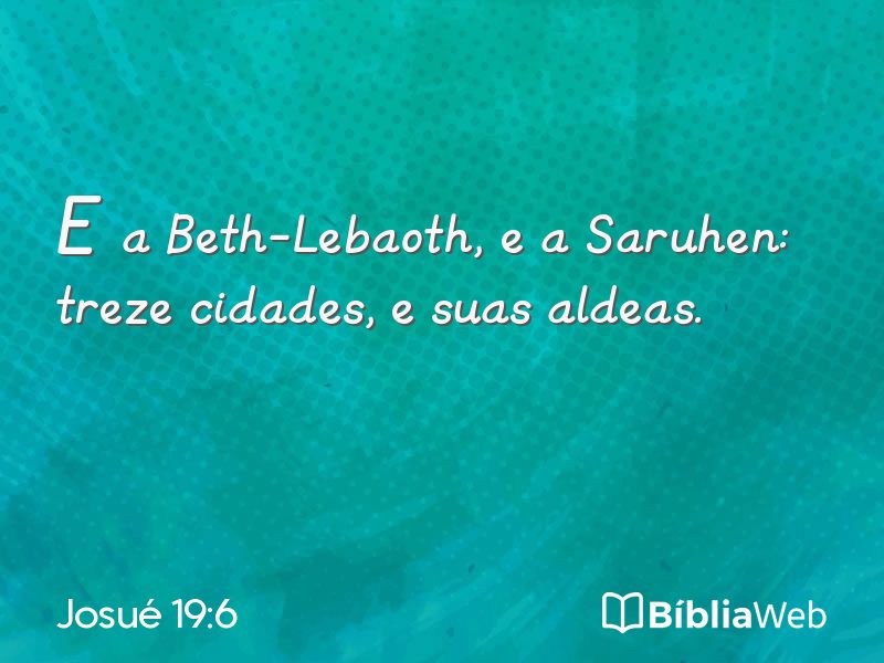 Josué 19:6 em imagem para compartilhar