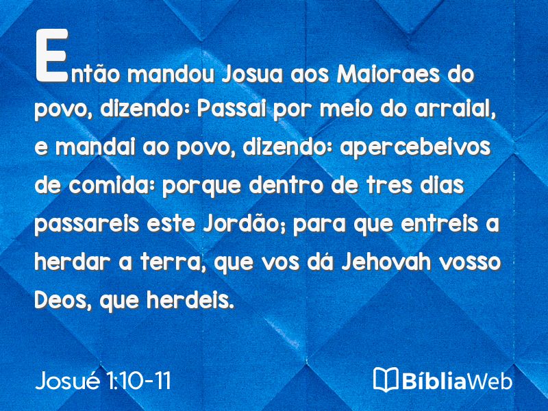 Josué 1:10-11 em imagem para compartilhar