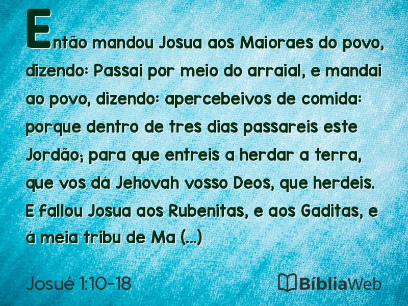 Josué 1:10-18 em imagem para compartilhar