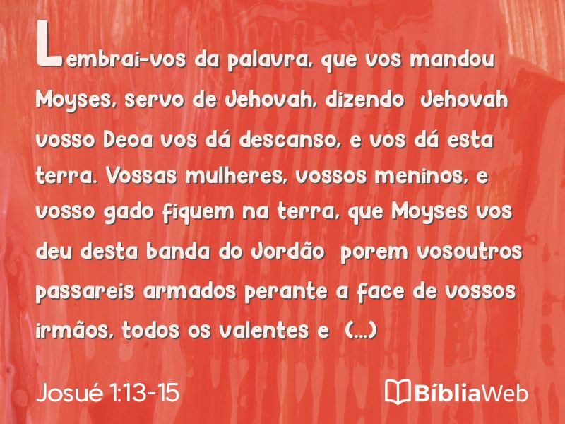 Josué 1:13-15 em imagem para compartilhar