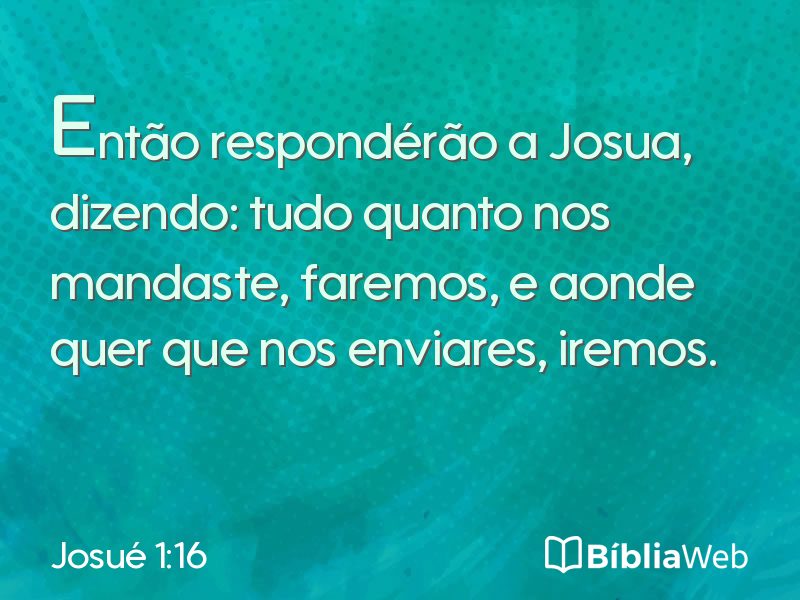 Josué 1:16 em imagem para compartilhar
