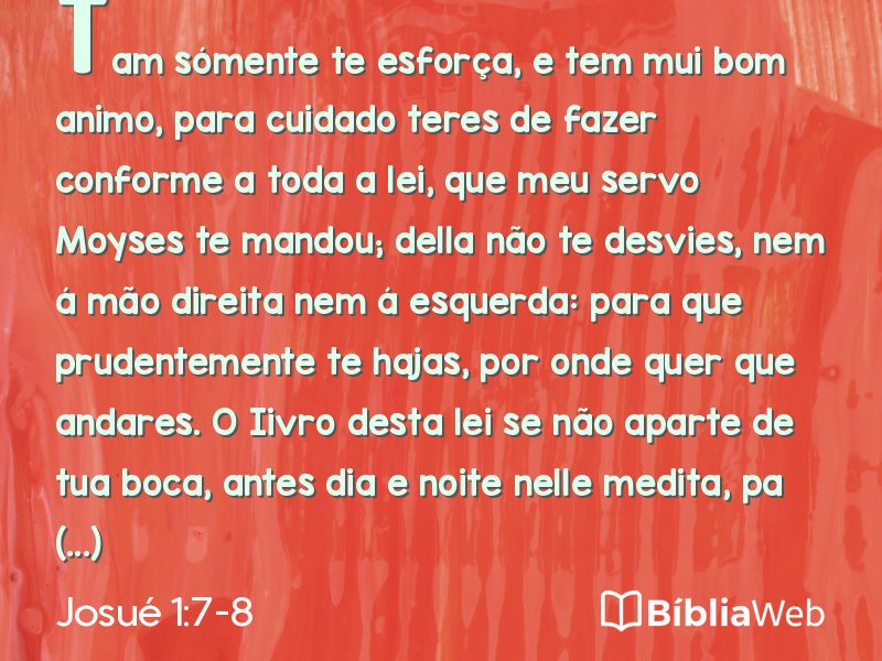 Josué 1:7-8 em imagem para compartilhar
