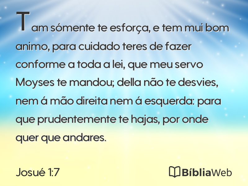Josué 1:7 em imagem para compartilhar