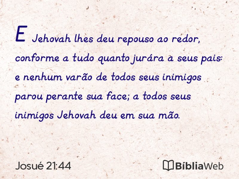 Josué 21:44 em imagem para compartilhar