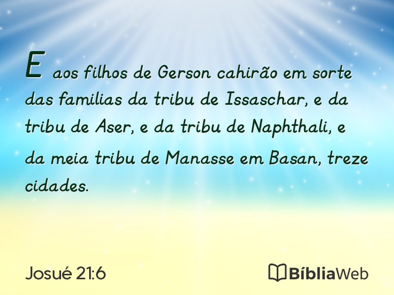 Josué 21:6 em imagem para compartilhar