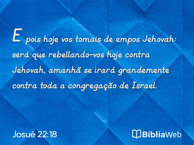 Josué 22:18 em imagem para compartilhar