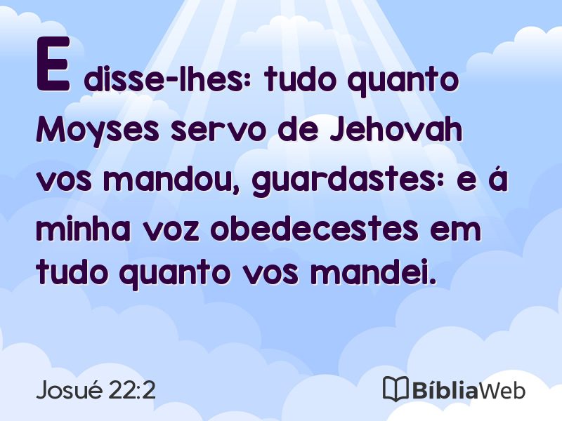 Josué 22:2 em imagem para compartilhar