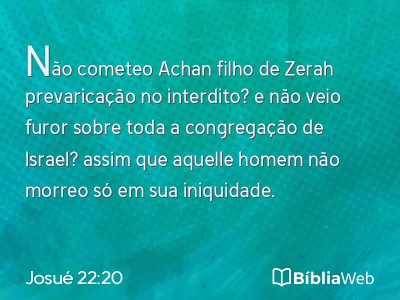 Josué 22:20 em imagem para compartilhar