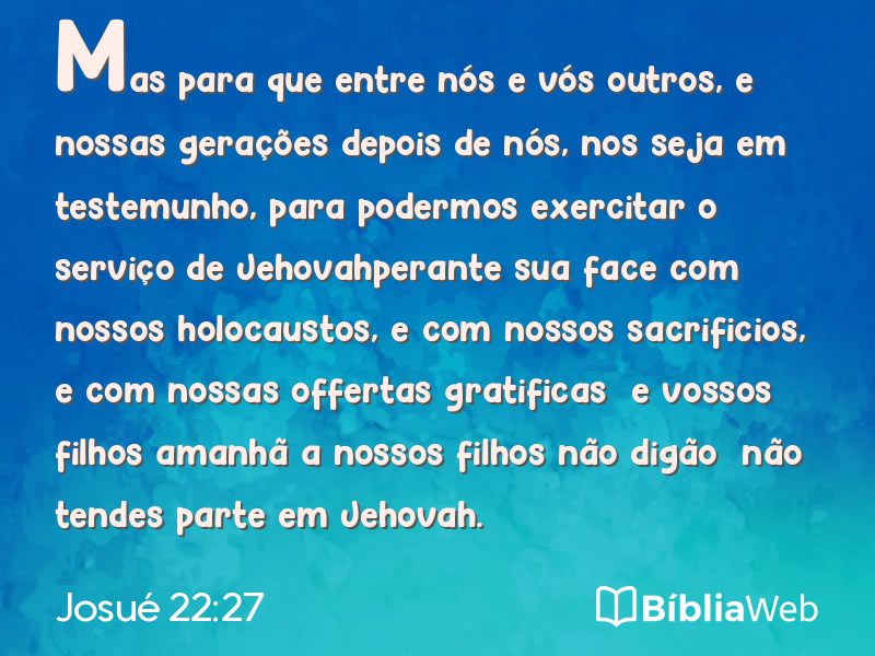 Josué 22:27 em imagem para compartilhar