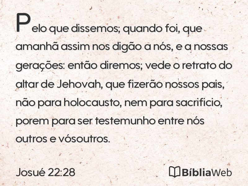Josué 22:28 em imagem para compartilhar
