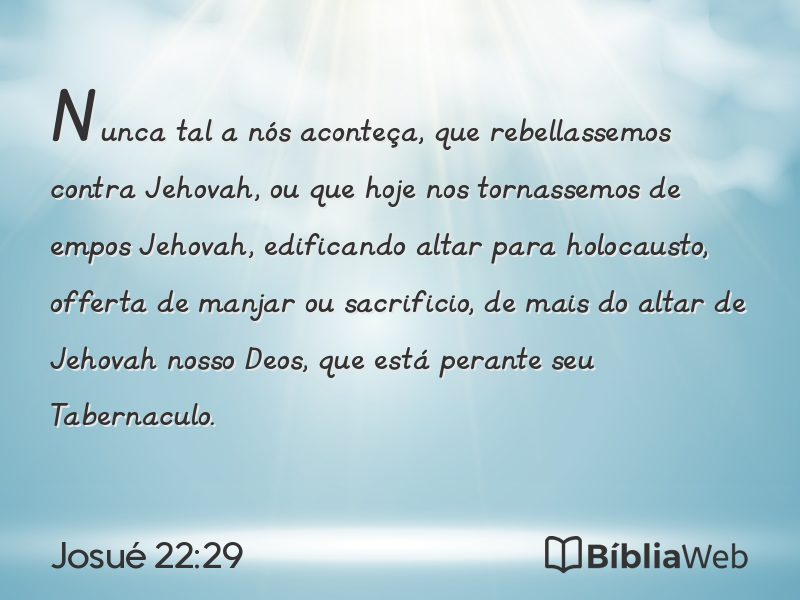 Josué 22:29 em imagem para compartilhar