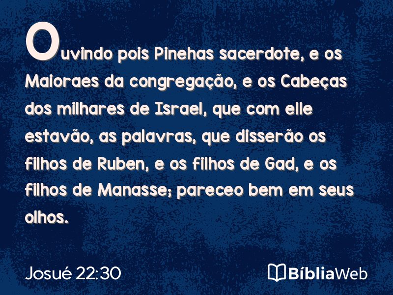 Josué 22:30 em imagem para compartilhar