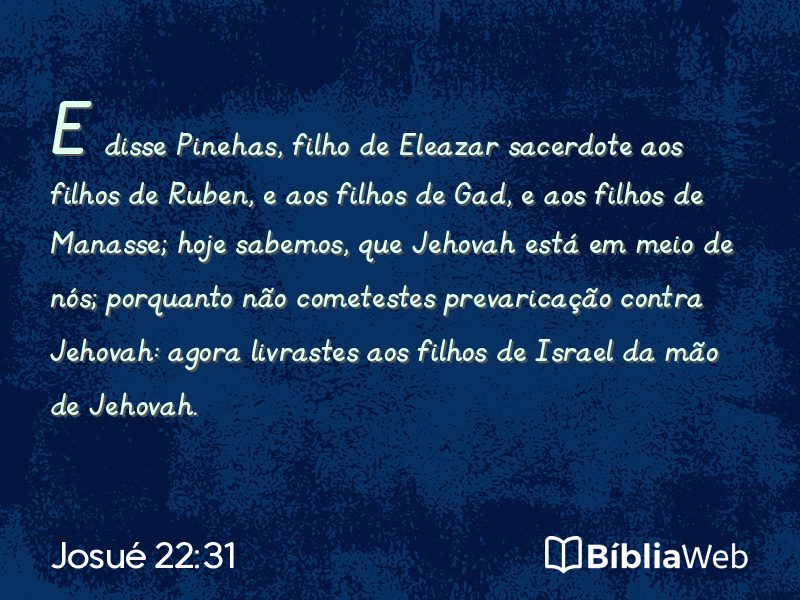 Josué 22:31 em imagem para compartilhar