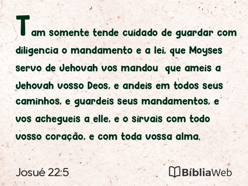 Josué 22:5 em imagem para compartilhar