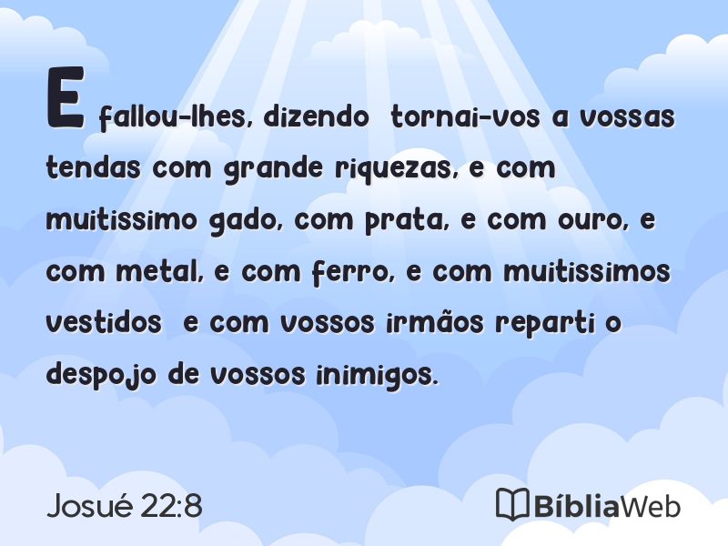 Josué 22:8 em imagem para compartilhar