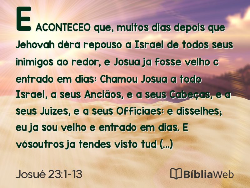 Josué 23:1-13 em imagem para compartilhar
