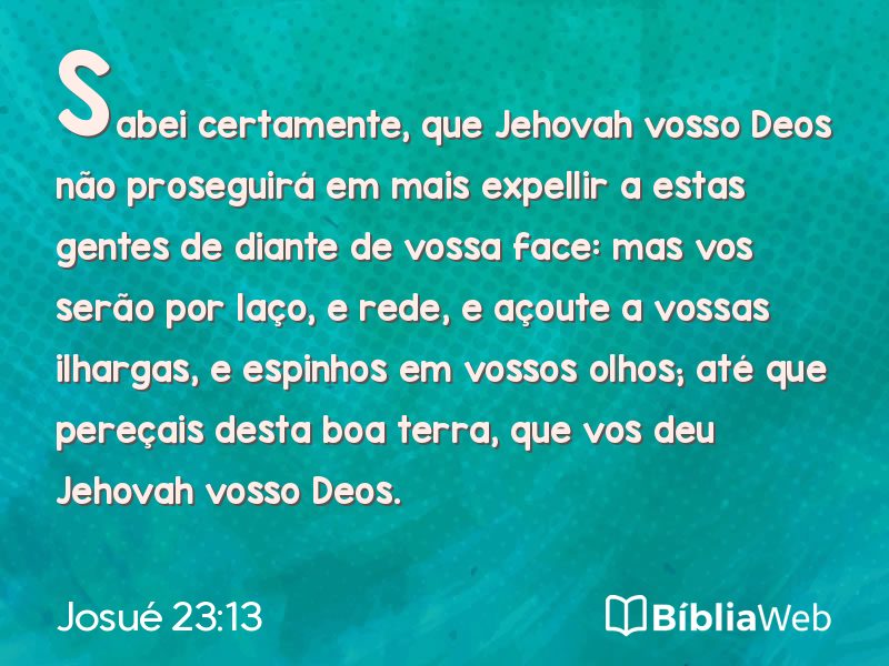 Josué 23:13 em imagem para compartilhar