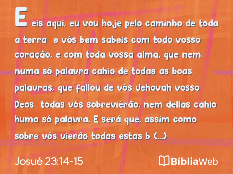 Josué 23:14-15 em imagem para compartilhar